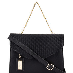 Vegan Leather Black Flap Bag